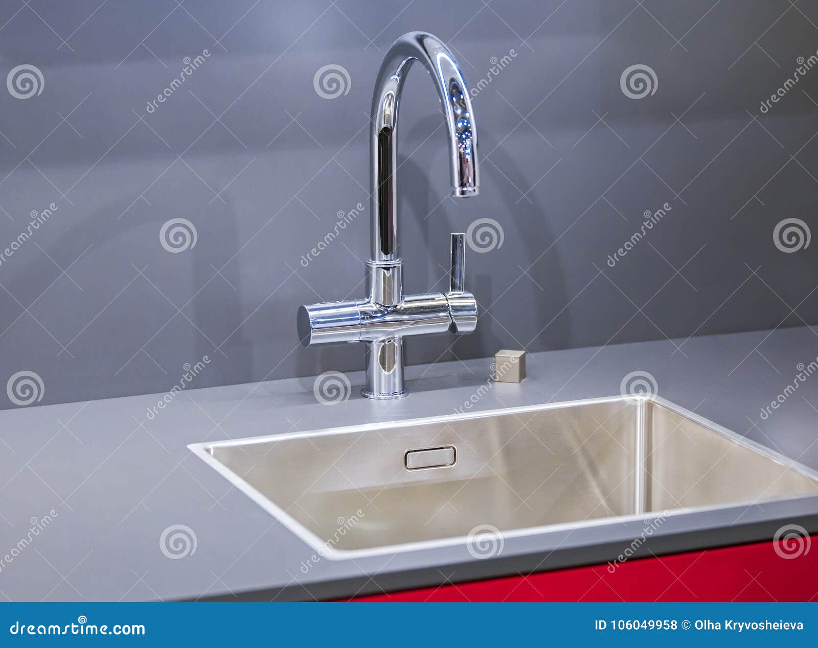 Kitchen Faucet Interior Shiny Stainless Steel Faucet With Chrome