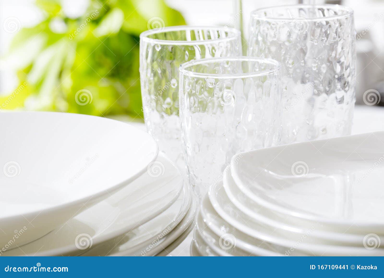Kitchen glass and dishes stock image. Image of miscellaneous 167109441