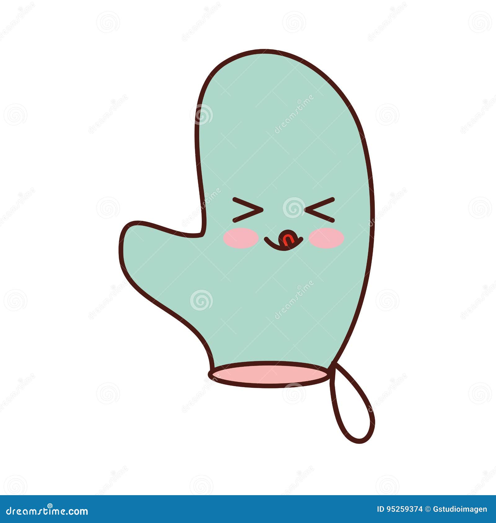 Kitchen Glove Kawaii Character Stock Vector Illustration of accessory