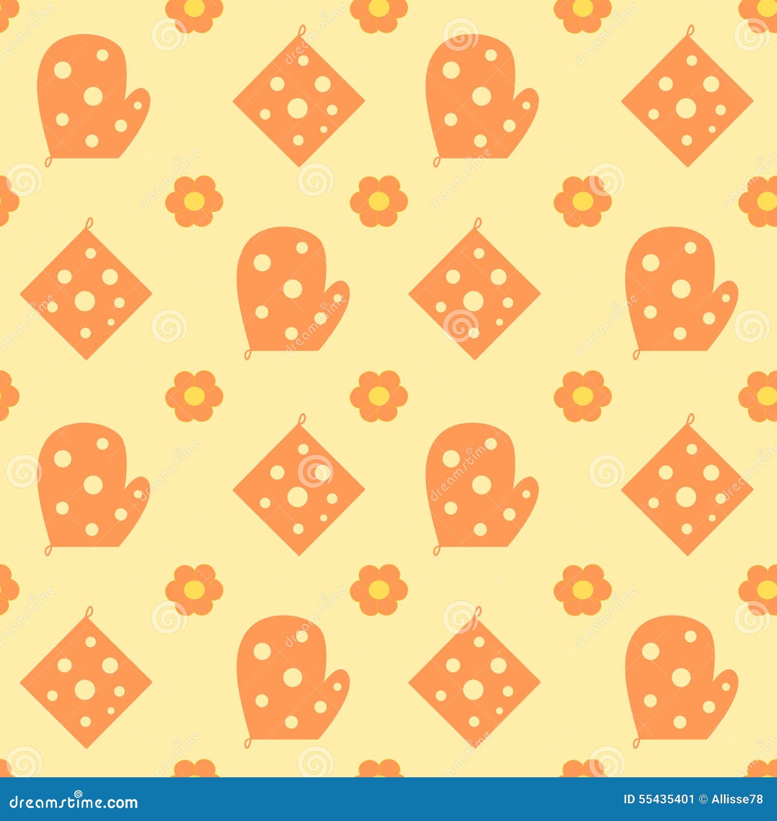 Kitchen Gloves Cute Seamless Pattern Stock Vector Illustration of