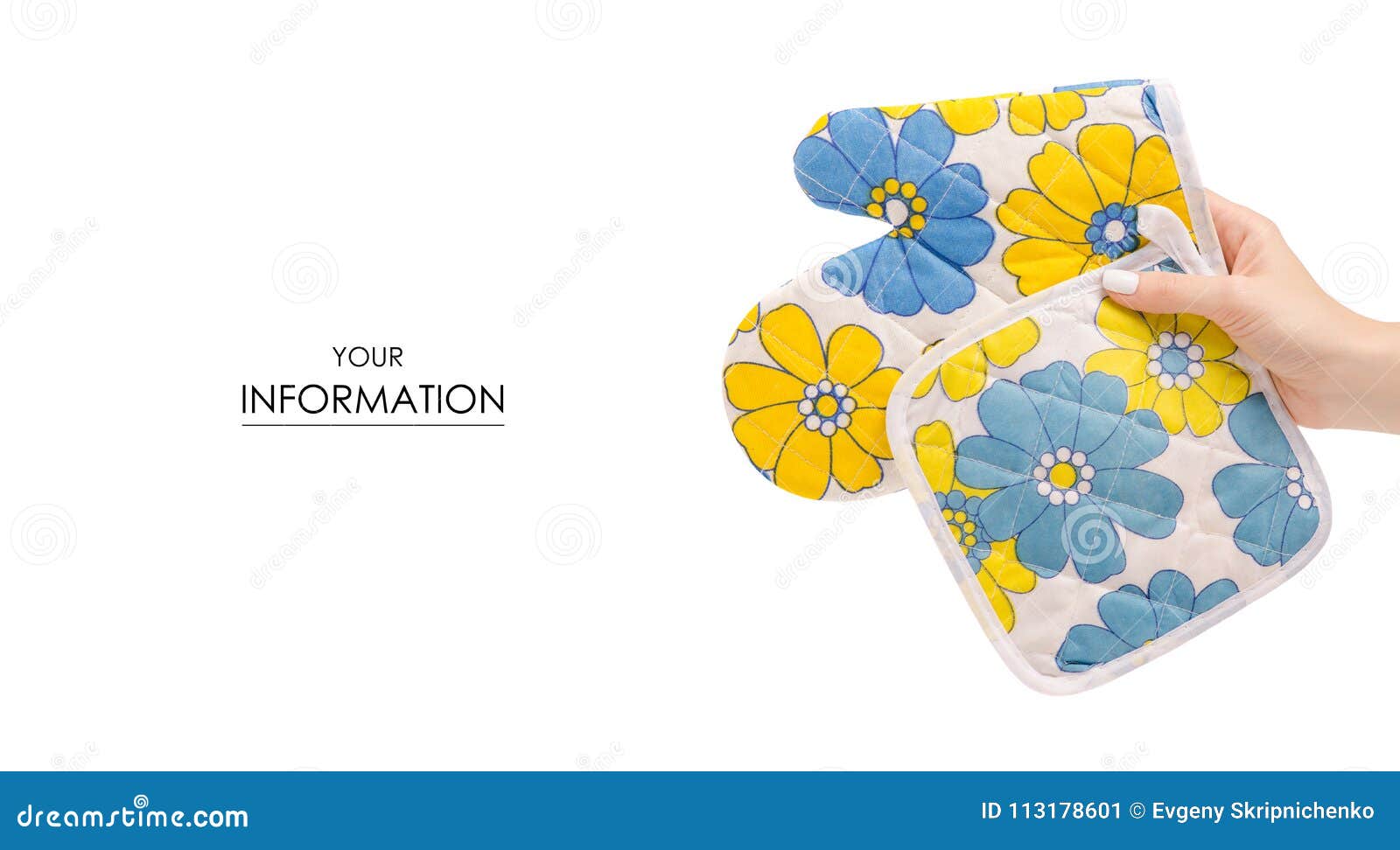 Kitchen Gloves in Hand Beautiful Pattern Stock Image Image of concept