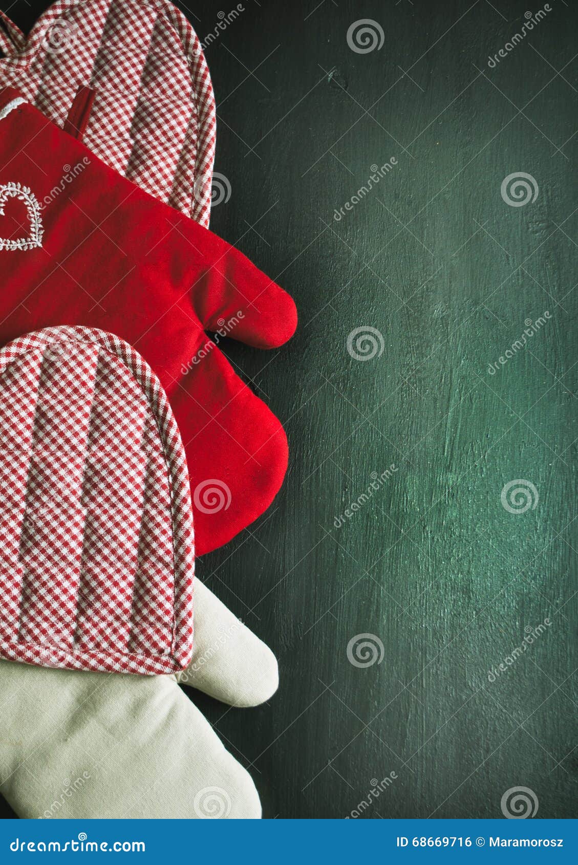 Kitchen Gloves with Space for Recipes Stock Photo Image of mitt