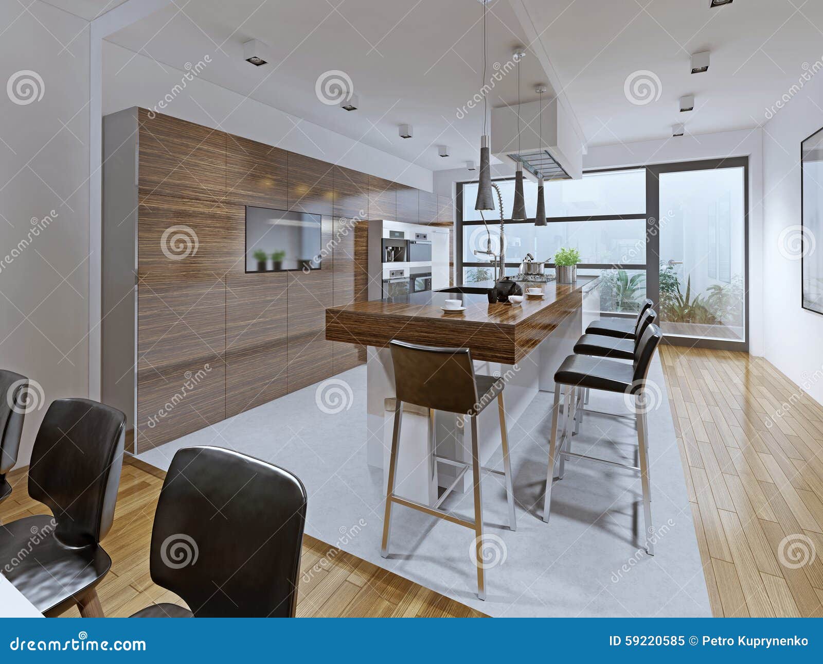 Kitchen High Tech Style Stock Image Image Of Contemporary