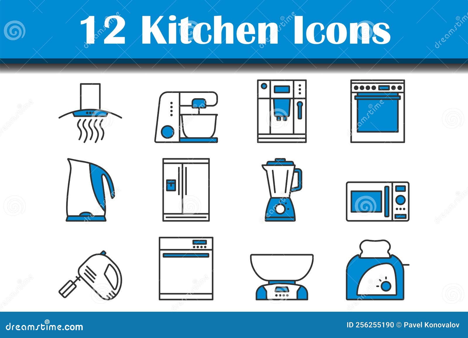 Kitchen Icon Set stock vector. Illustration of catfood 256255190
