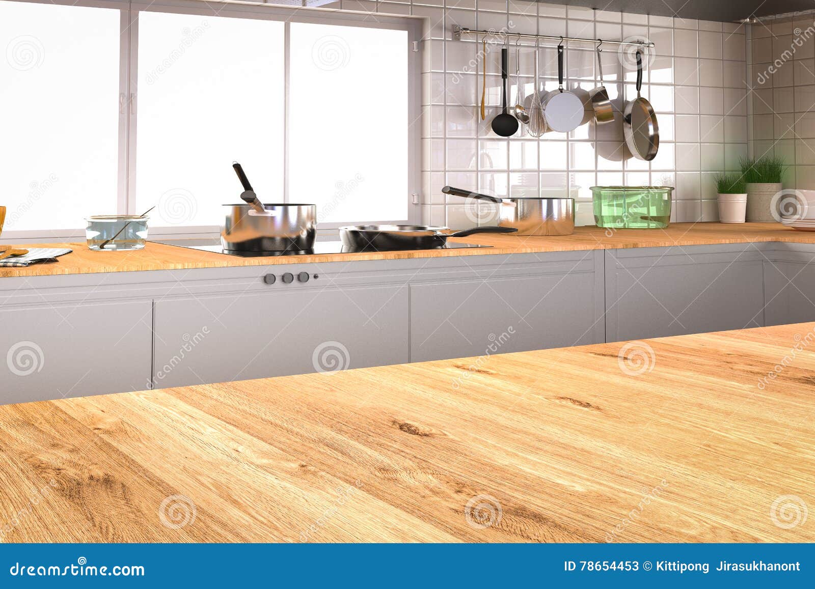 kitchen interior with empty counter