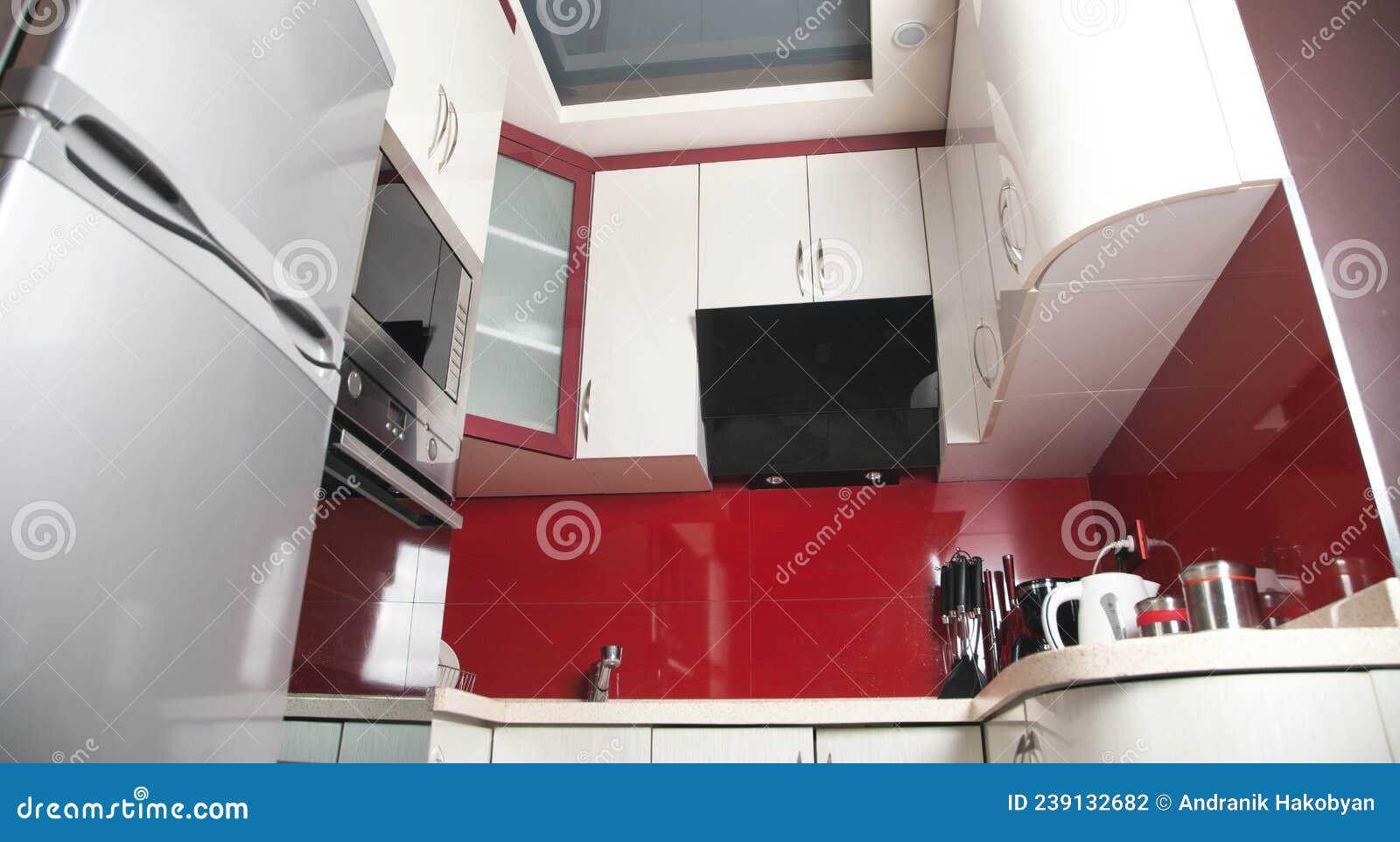 Kitchen Interior with Modern Furniture. Kitchen Design Stock Photo