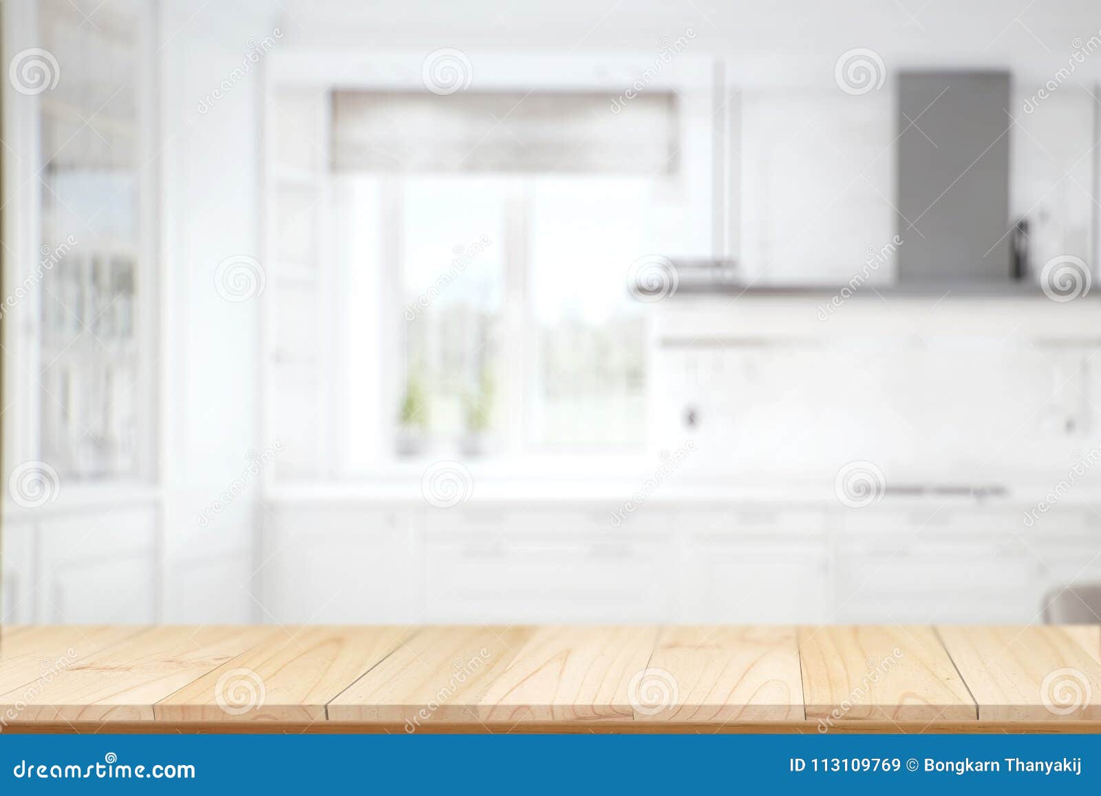 Kitchen Interior Room With Empty Wood Table Stock Image Image Of Food