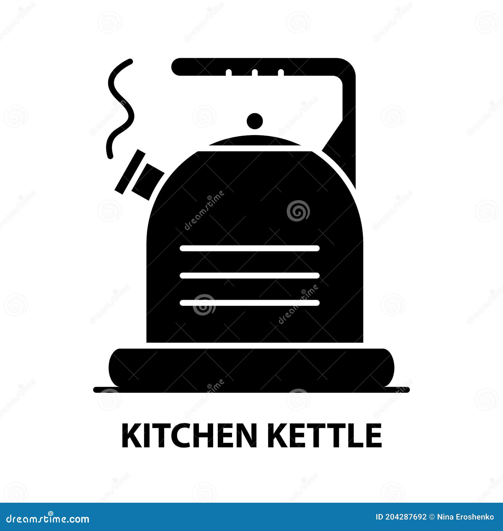 Kitchen Kettle Icon, Black Vector Sign with Editable Strokes, Concept