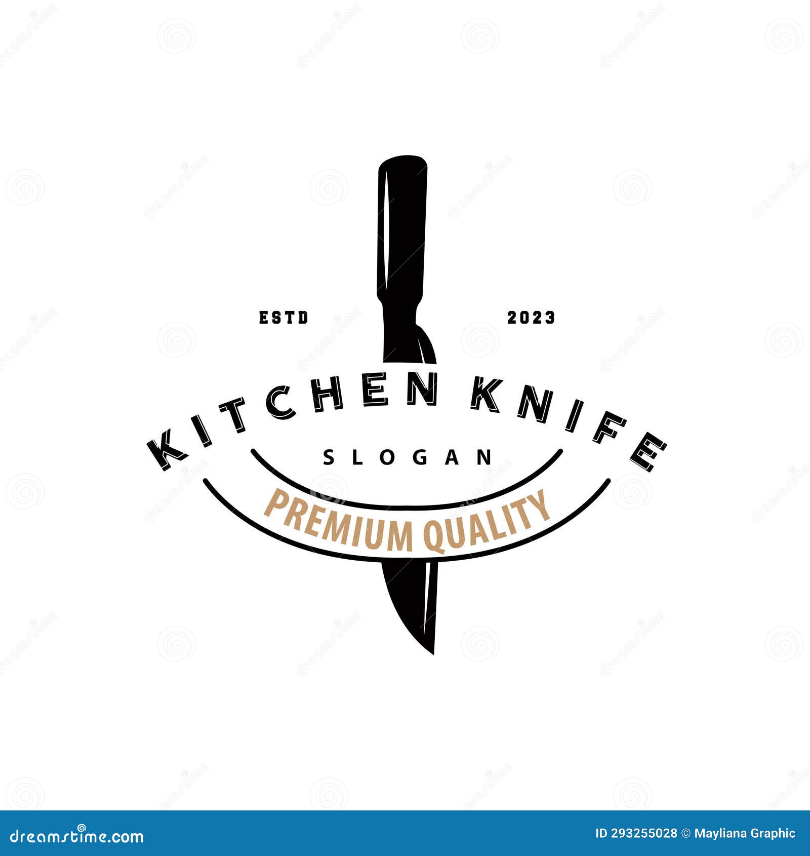 Kitchen Knife Logo, Chef Knife Logo Vector Design Illustration Template