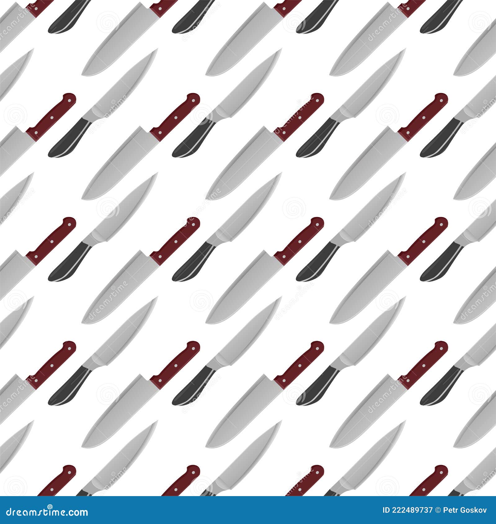 Kitchen Knife Seamless Pattern. Vector Ill Stock Vector Illustration