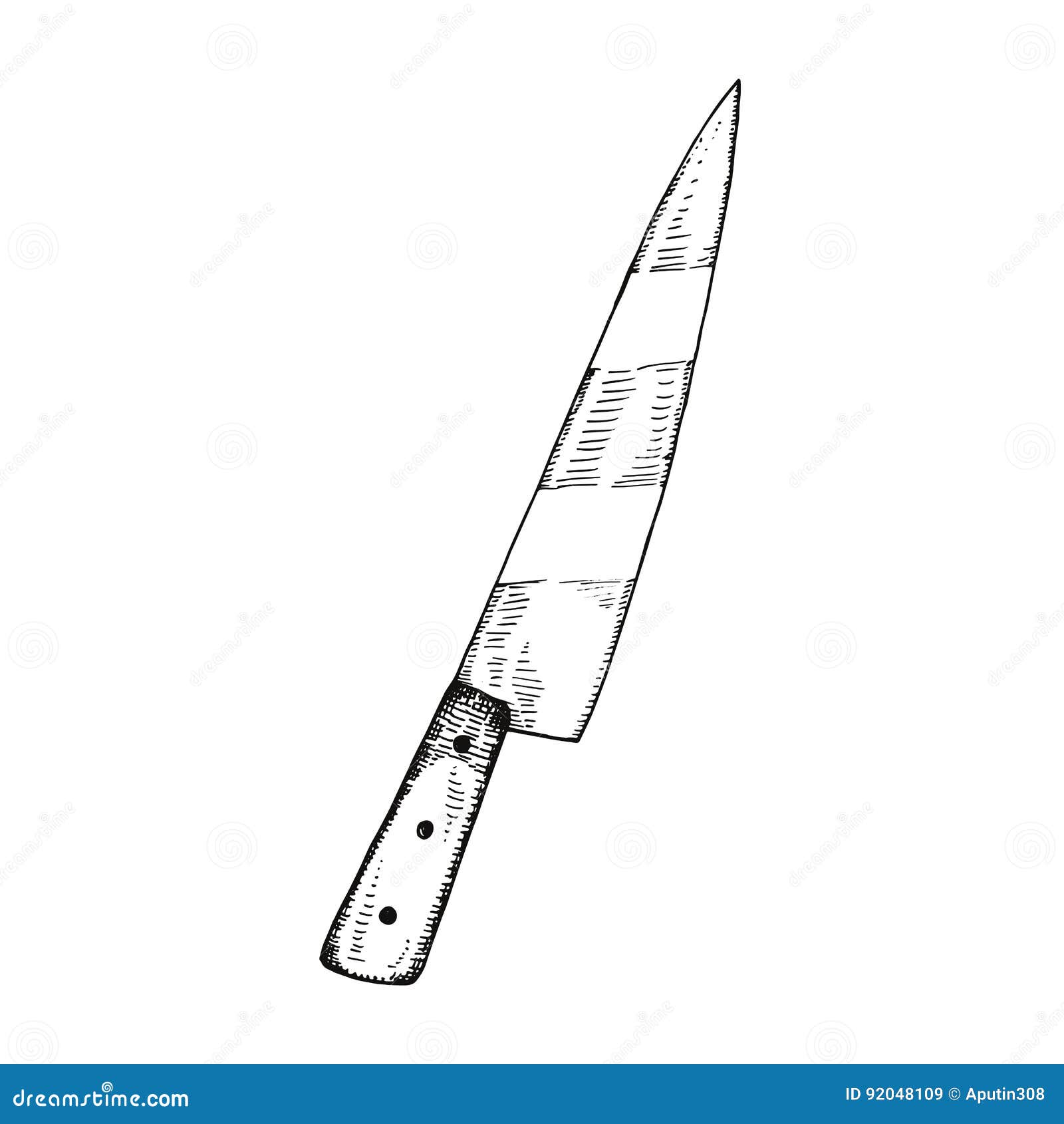 Kitchen Knife Sketch Vector Stock Vector Illustration Of