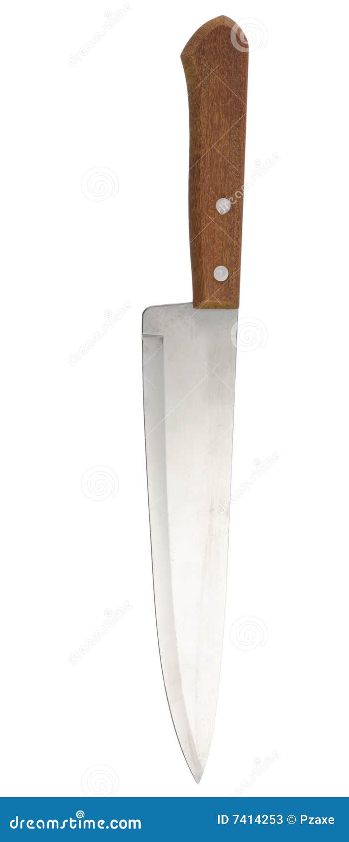 Kitchen Knife with a Wooden Haft Stock Image Image of metallic, white