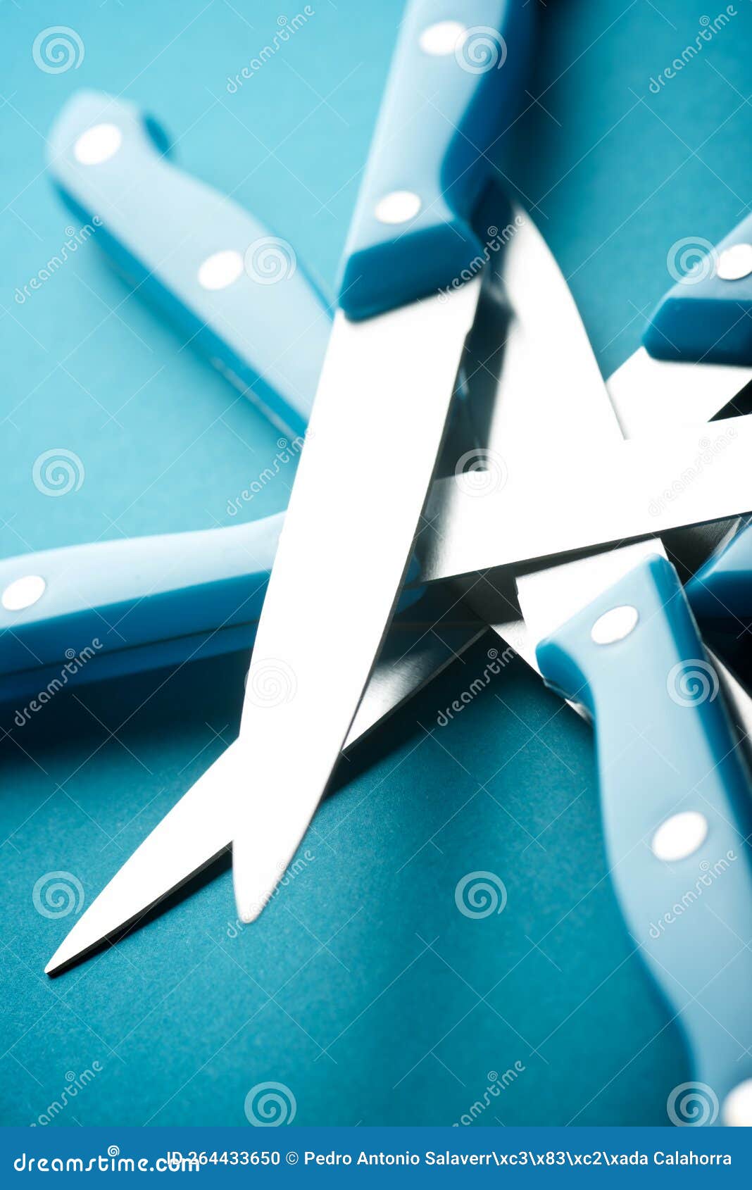 Kitchen Knives with Plastic Handles Stock Photo Image of vintage