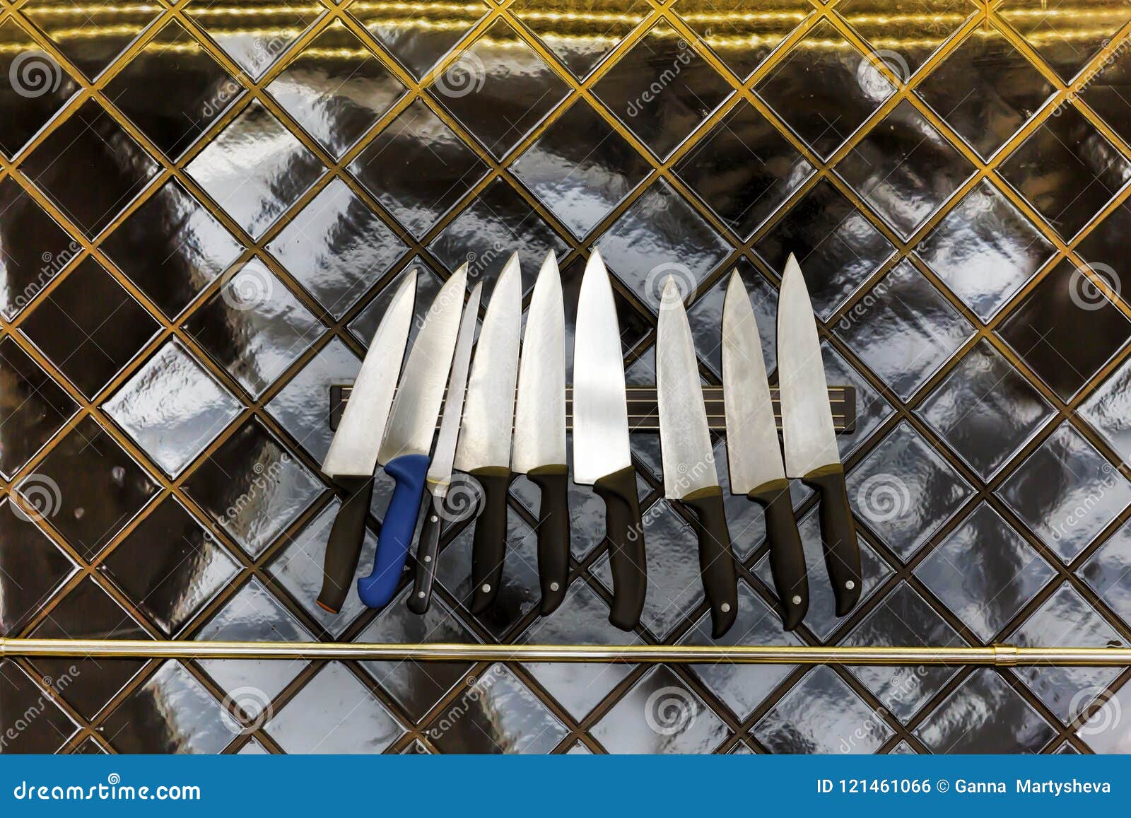 Kitchen Knives, Chef`s Tools, Interior, Restaurant, Kitchen, Too Stock