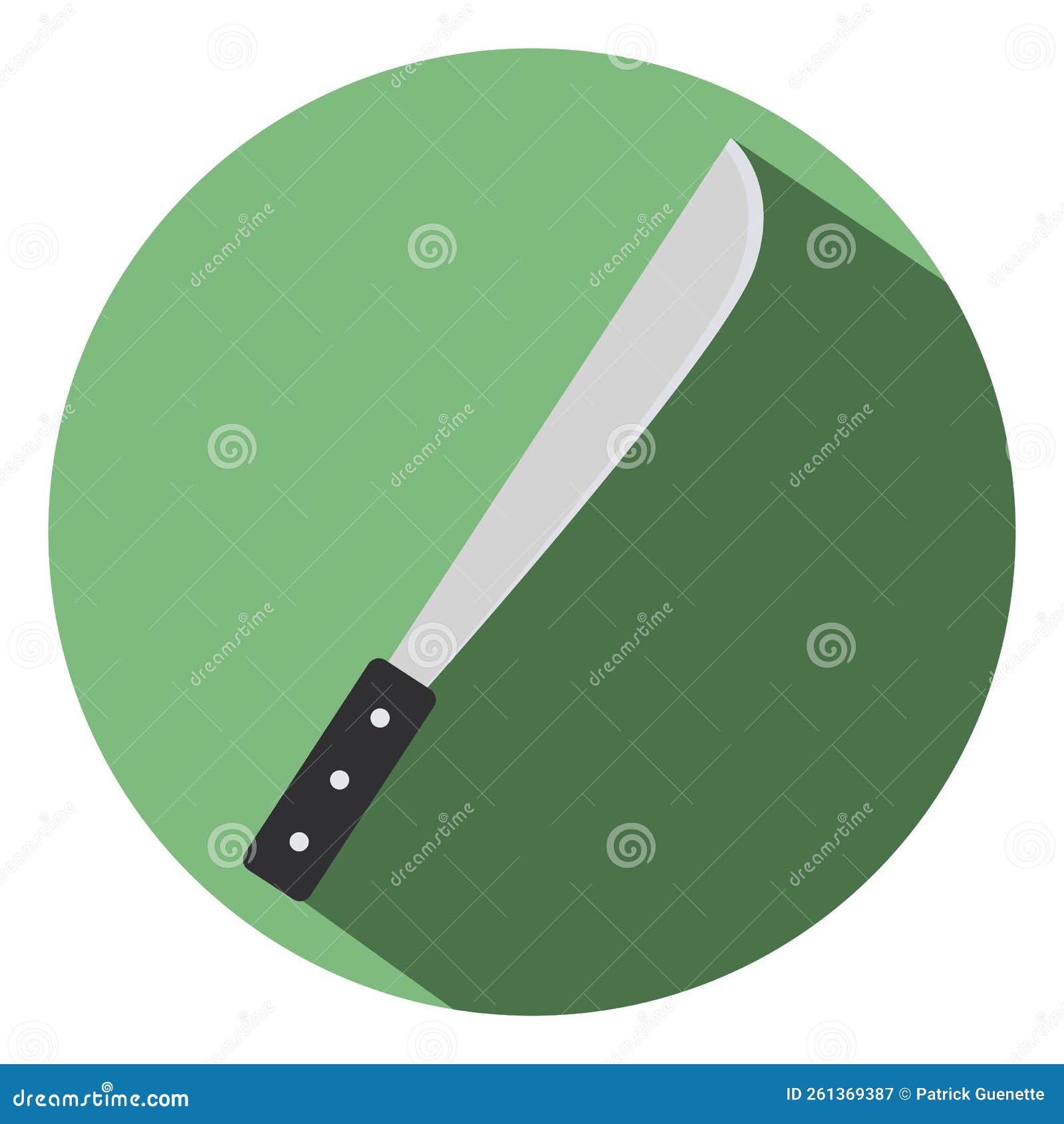 Kitchen large knife, icon stock vector. Illustration of background 261369387
