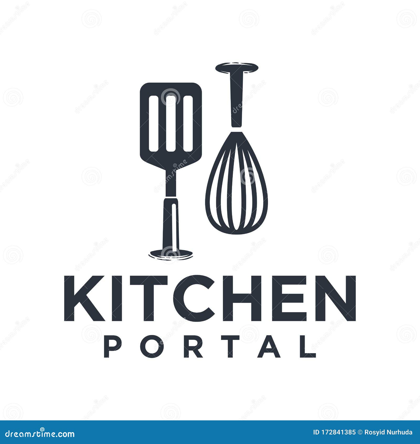 Kitchen Logo Vector, with Modern Classic Style Stock Vector Illustration of cooker, abstract