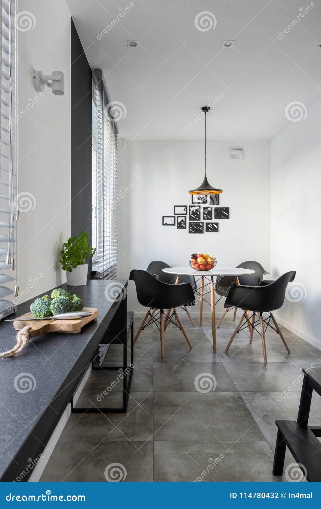 Kitchen With Long Granite Countertop Stock Photo Image Of House