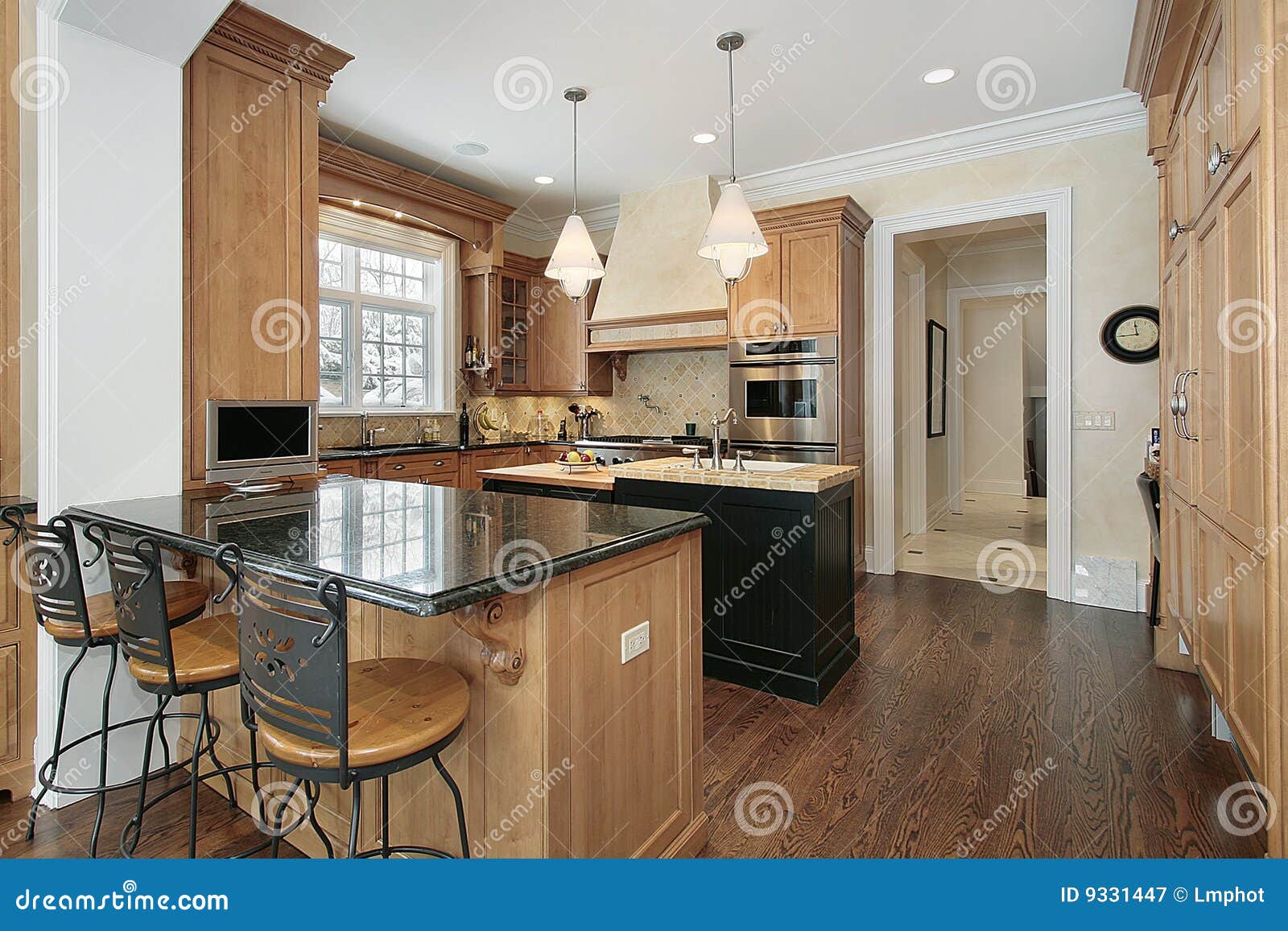 Kitchen in luxury home stock image. Image of modern, decorate - 9331447