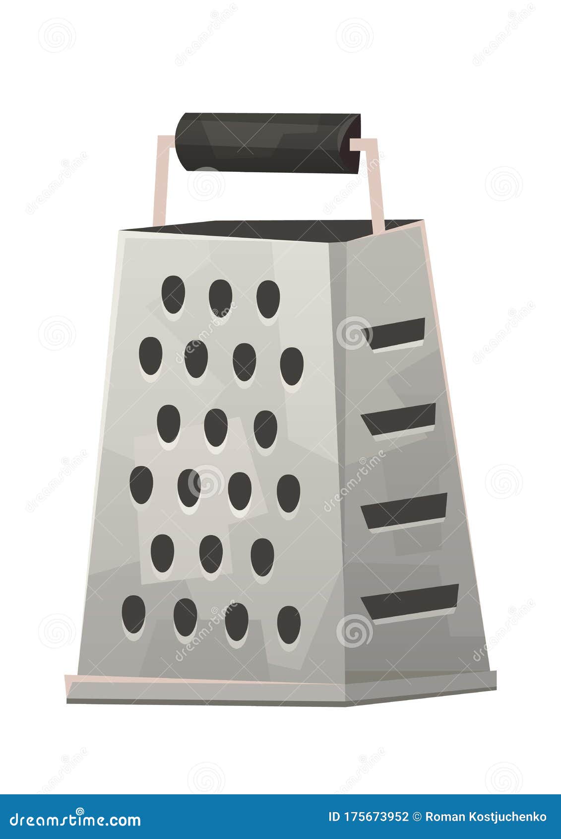 Kitchen Metalling Grater in Cartoon Style Isolated Stock Vector