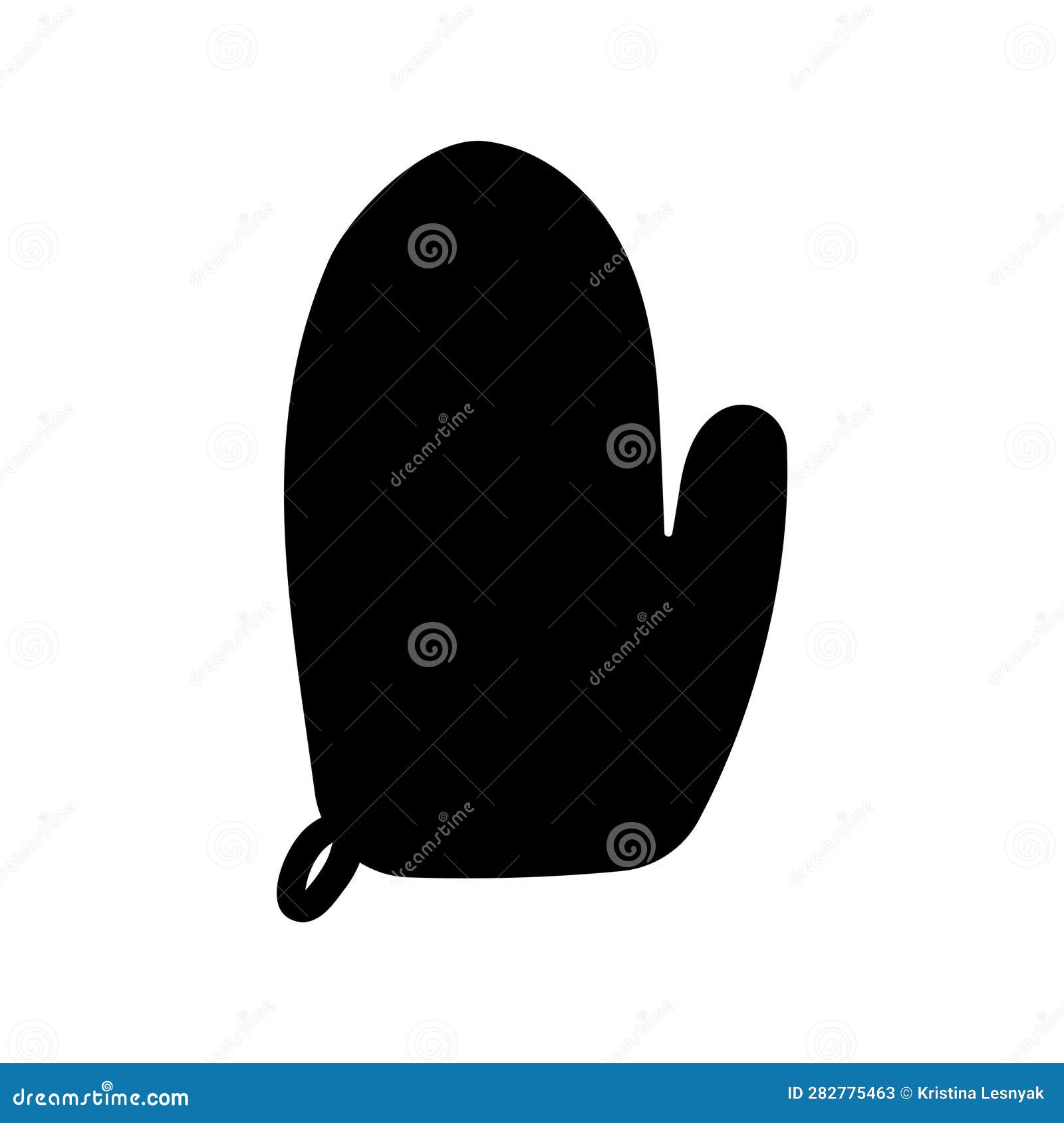 Kitchen Mitten Black White Cook Element Icon Stock Vector