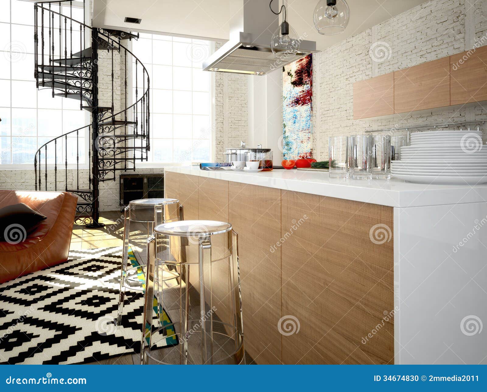 Loft apartment kitchen: unique stockholm attic loft apartment with ...