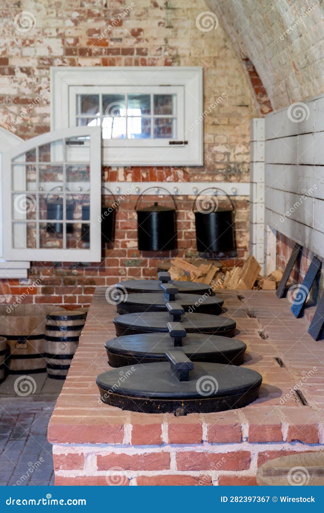 Kitchen with Multiple Stoves Set in Fort Macon State Park Stock Image ...