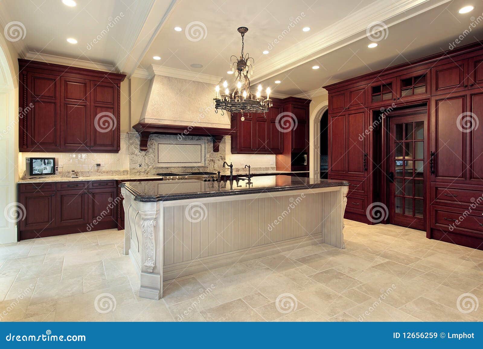 Kitchen in New Construction Home Stock Image Image of island, family
