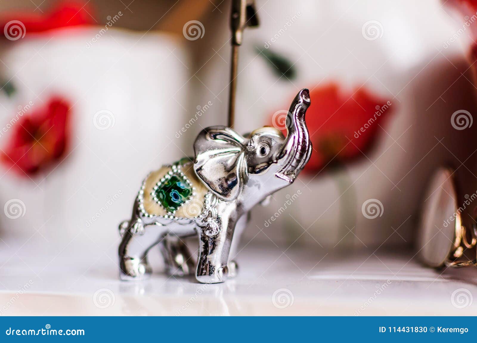 Kitchen Ornament Silver Elephant Statue Stock Photo Image of object