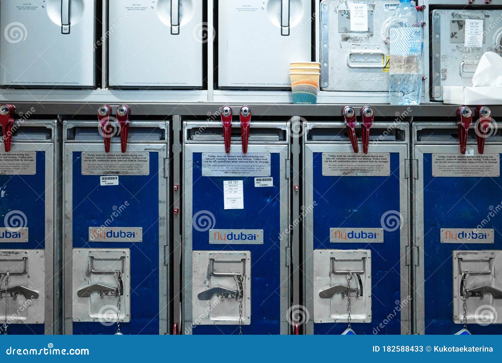 Kitchen on the Plane. Crew Cabin Editorial Stock Photo Image of