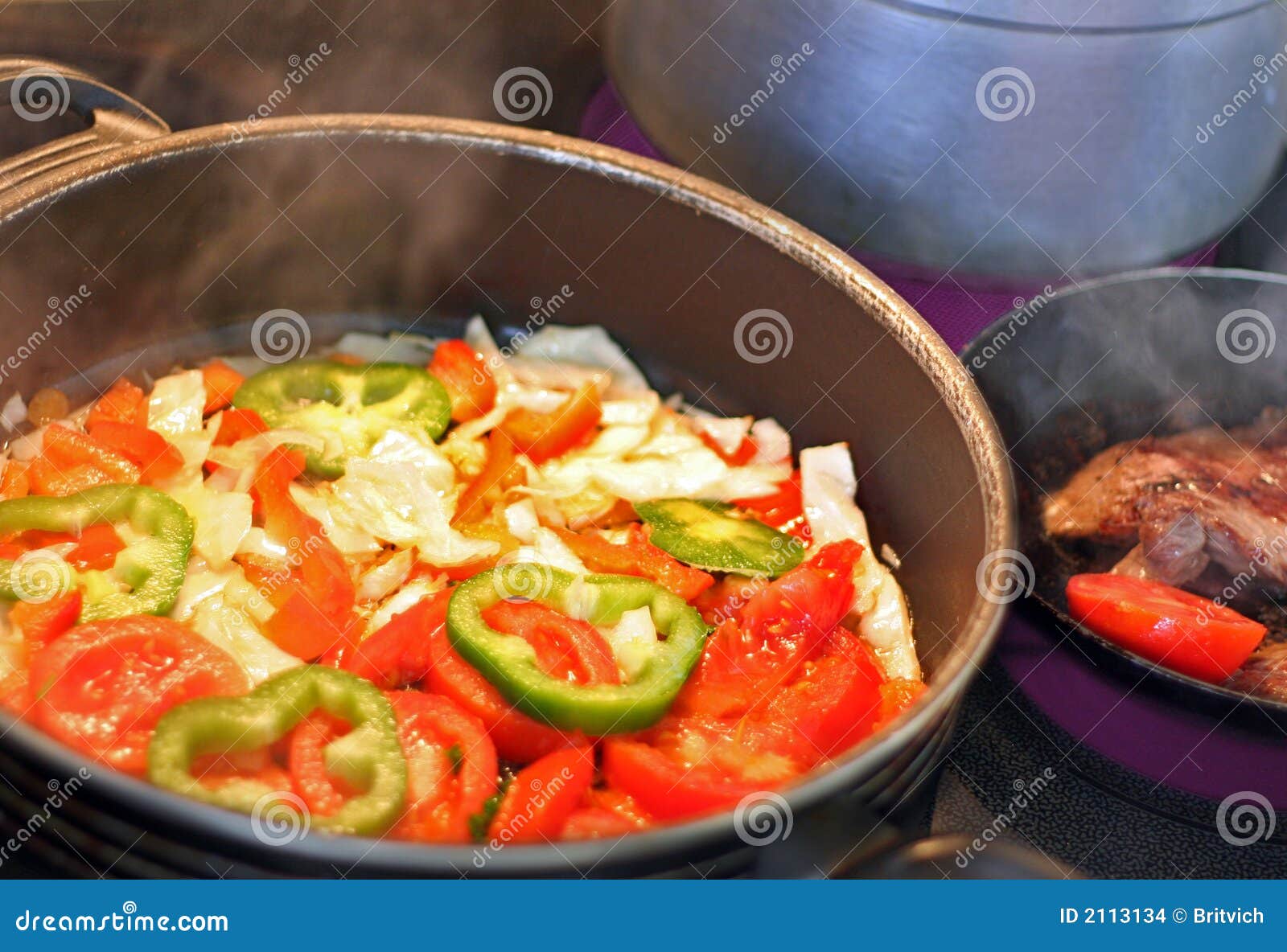 Kitchenrange with Fry Vegetables Stock Photo Image of kitchen, cooking 2113134