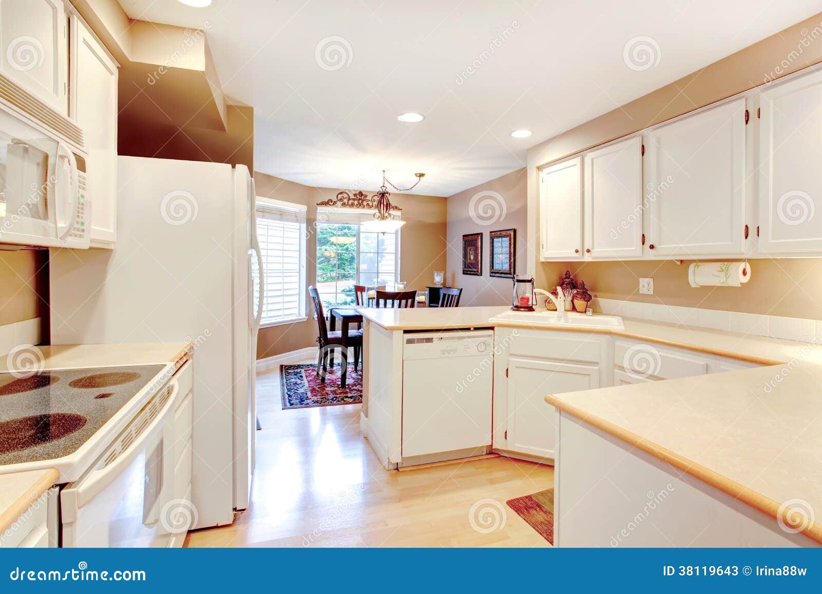 Kitchen room design idea stock image. Image of hardwood 38119643