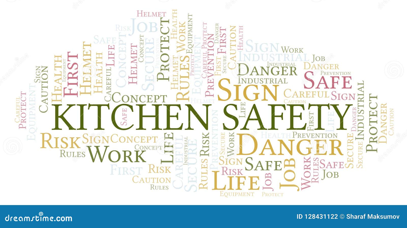 Kitchen Safety word cloud. stock illustration. Illustration of safe