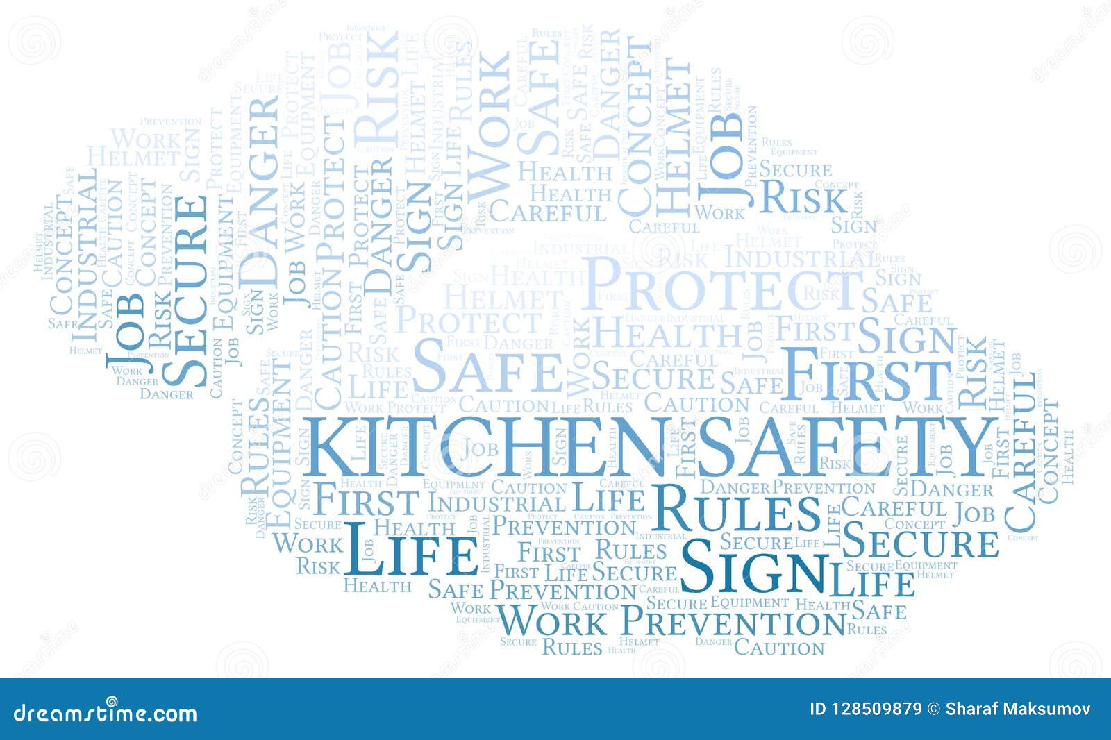 Kitchen Safety word cloud. stock illustration. Illustration of text