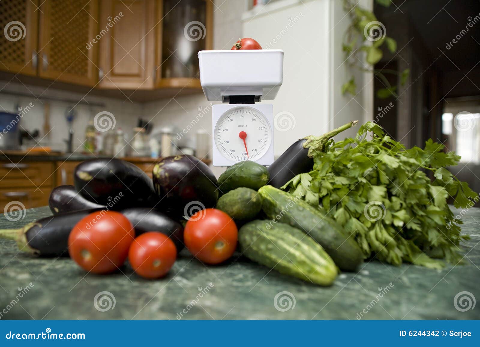 Kitchen Scale and Vegetables Stock Photo Image of isolated, food 6244342