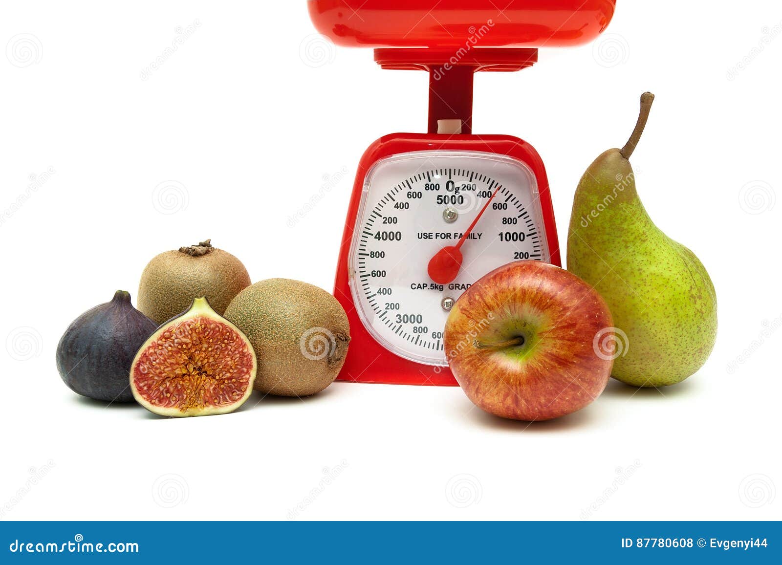 Kitchen Scales and Fresh Fruit on a White Background Stock Photo Image of food, fruit 87780608