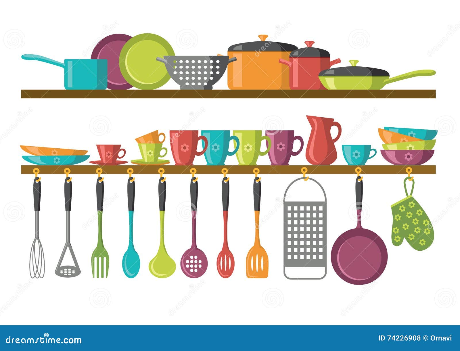 Kitchen objects realistic items for cooking food Vector Image