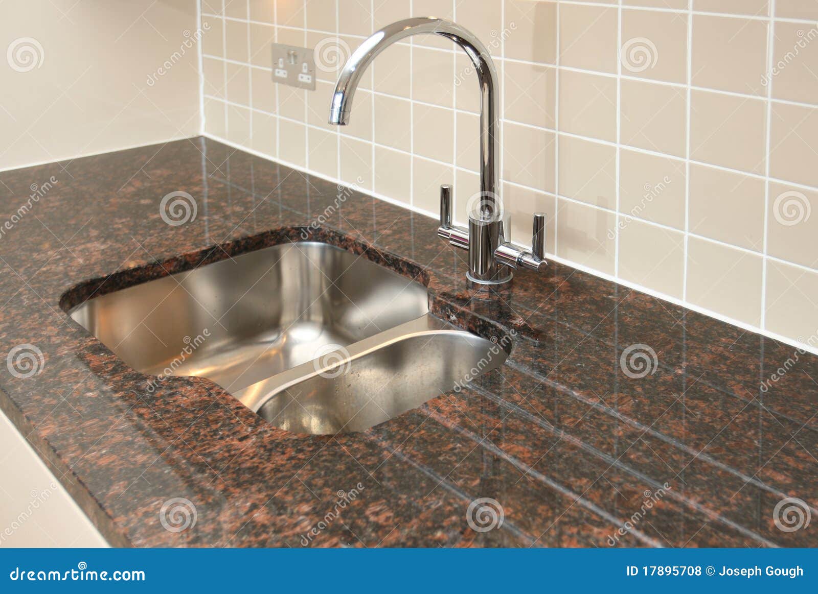 Kitchen Sink With Granite Worktop Stock Photo Image Of Bowl