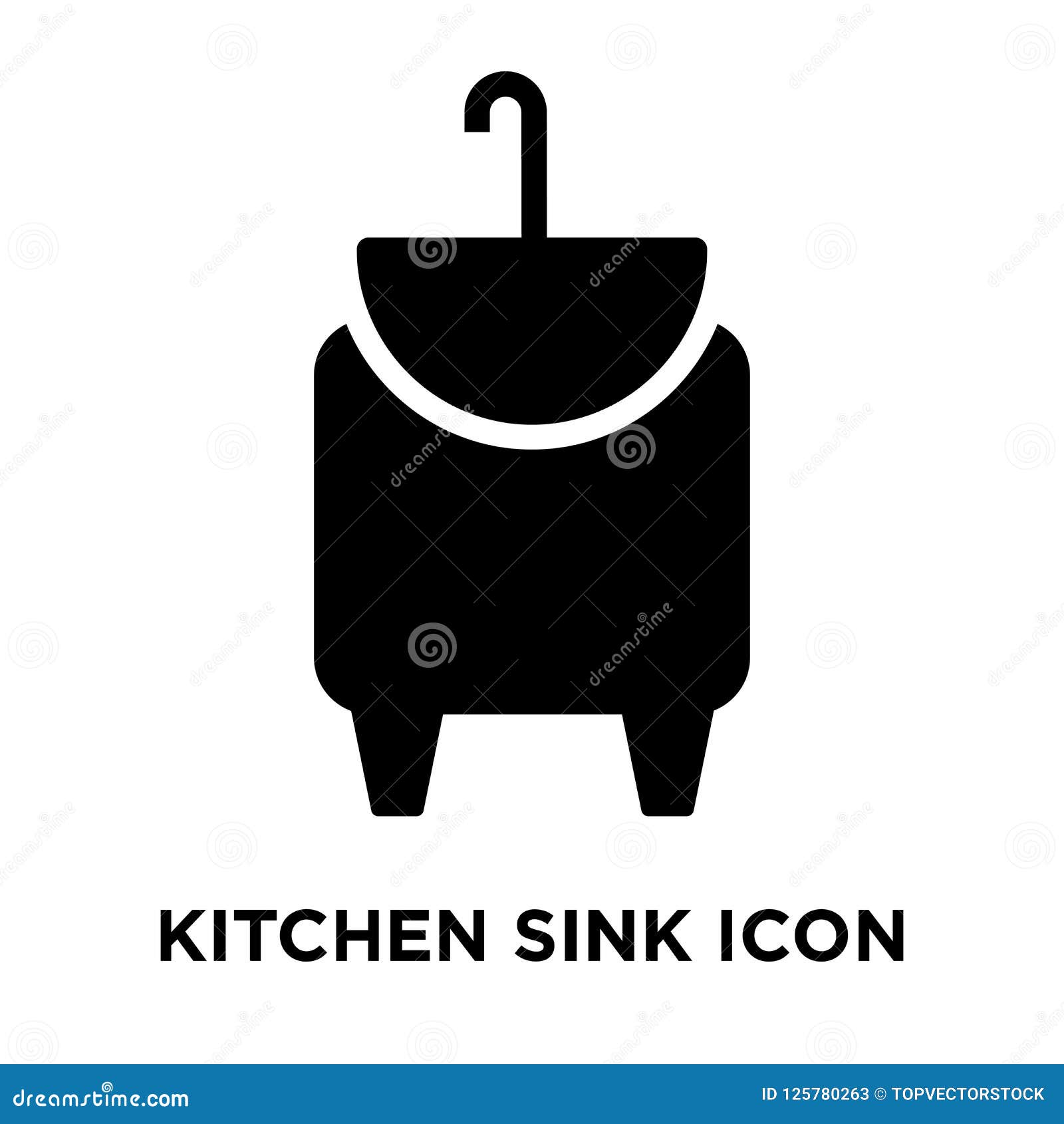 Kitchen Sink Icon Vector Isolated on White Background, Logo Concept of