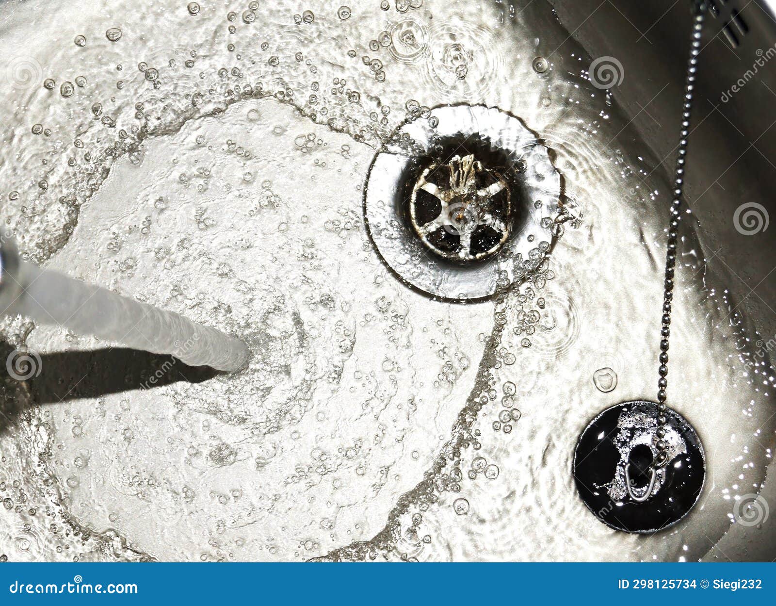 Kitchen Sink with Running Water Stock Photo Image of washing