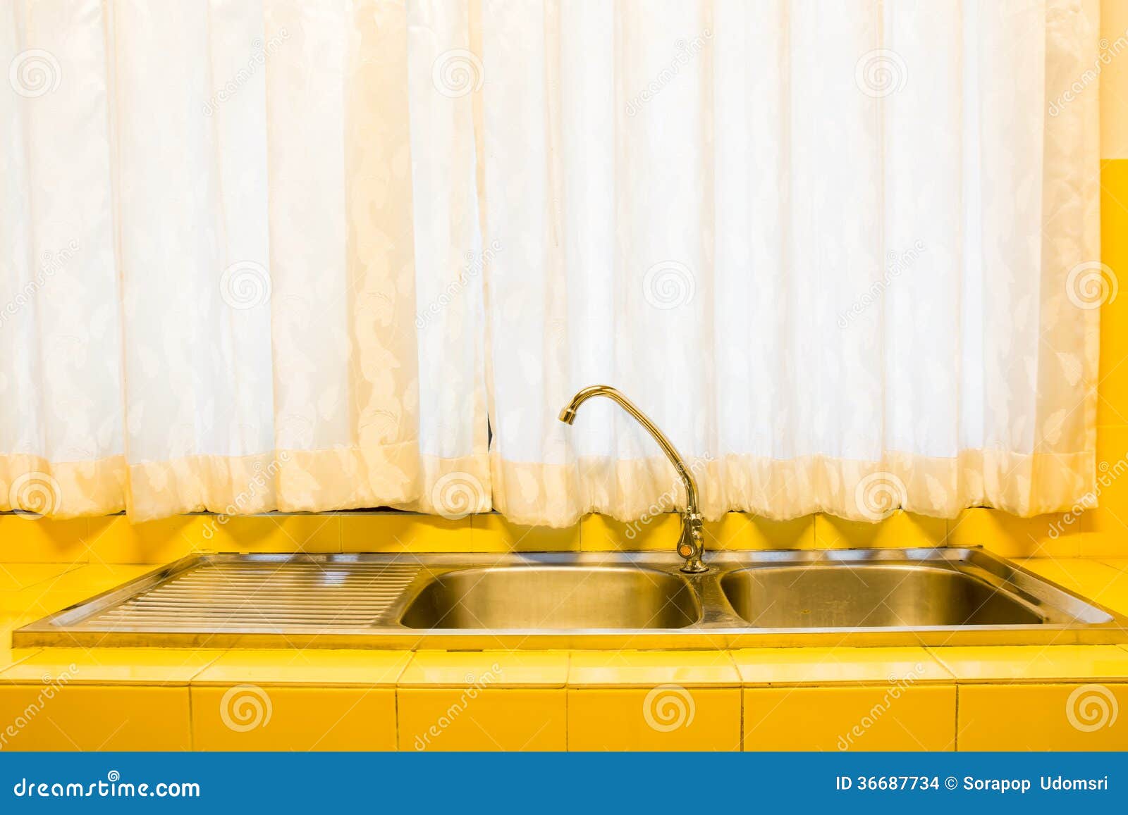 Kitchen sink stock photo. Image of modern, stainless 36687734