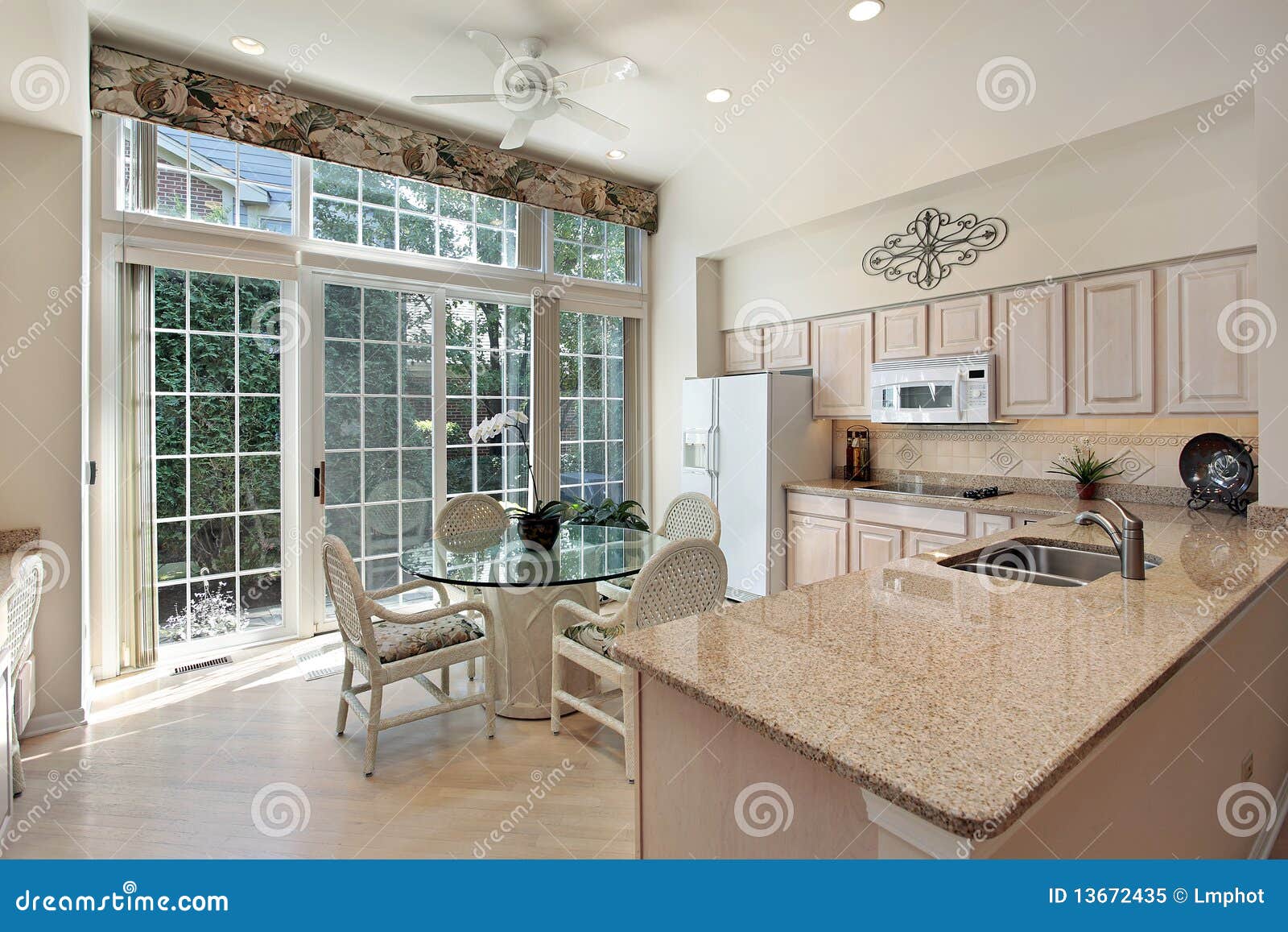 Kitchen With Sliding Doors To Patio Stock Image Image 13672435