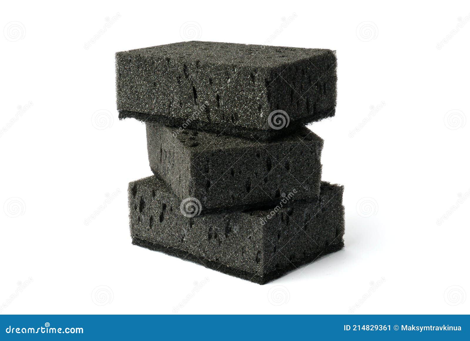 Kitchen Sponges for Washing Dishes on a White Background Stock Image -  Image of scrub, abrasive: 214829361