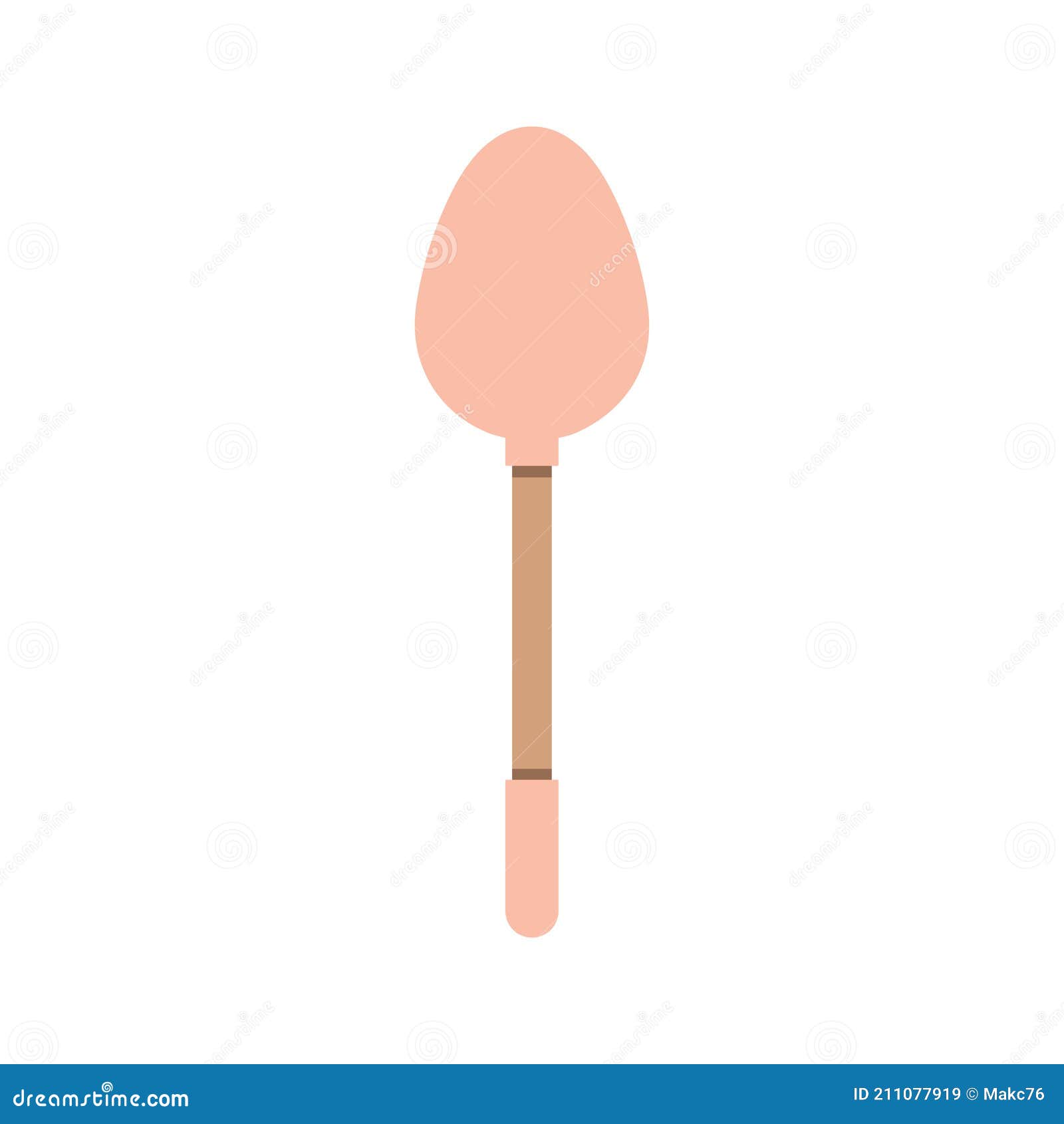 Kitchen Spoon in Cartoon Style Isolated on White Stock Vector