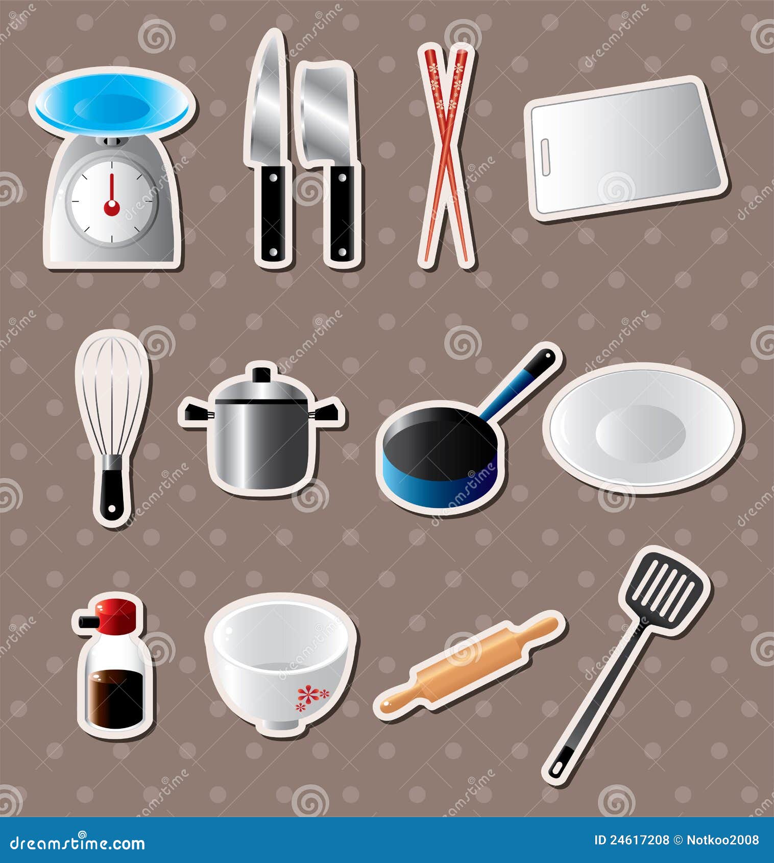 Kitchen stickers stock vector. Illustration of button 24617208