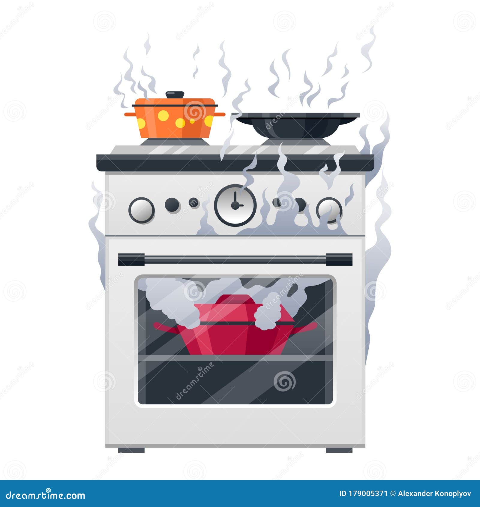 Kitchen Stove, Cooker Equipment and House Appliance Stock Vector -  Illustration of counter, background: 179005371