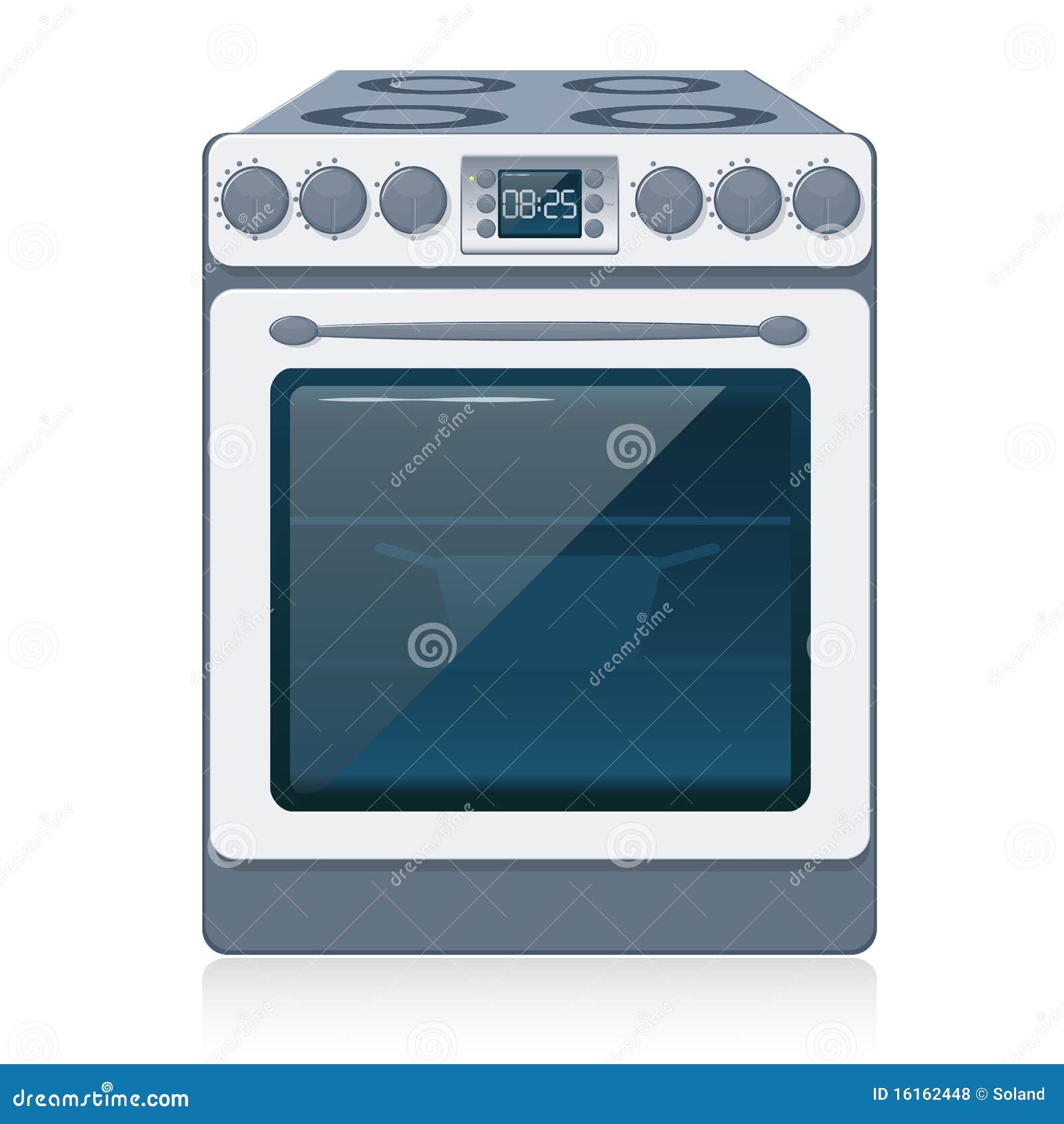 Kitchen Stove Isolated On White. Vector. Stock Vector