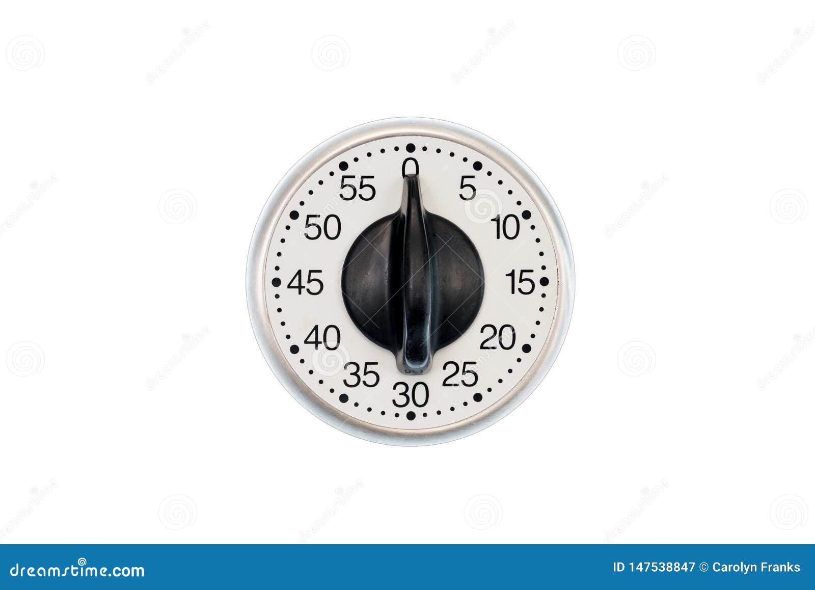Kitchen Timer Set To 0 Minutes Isolated on White Stock Image Image of