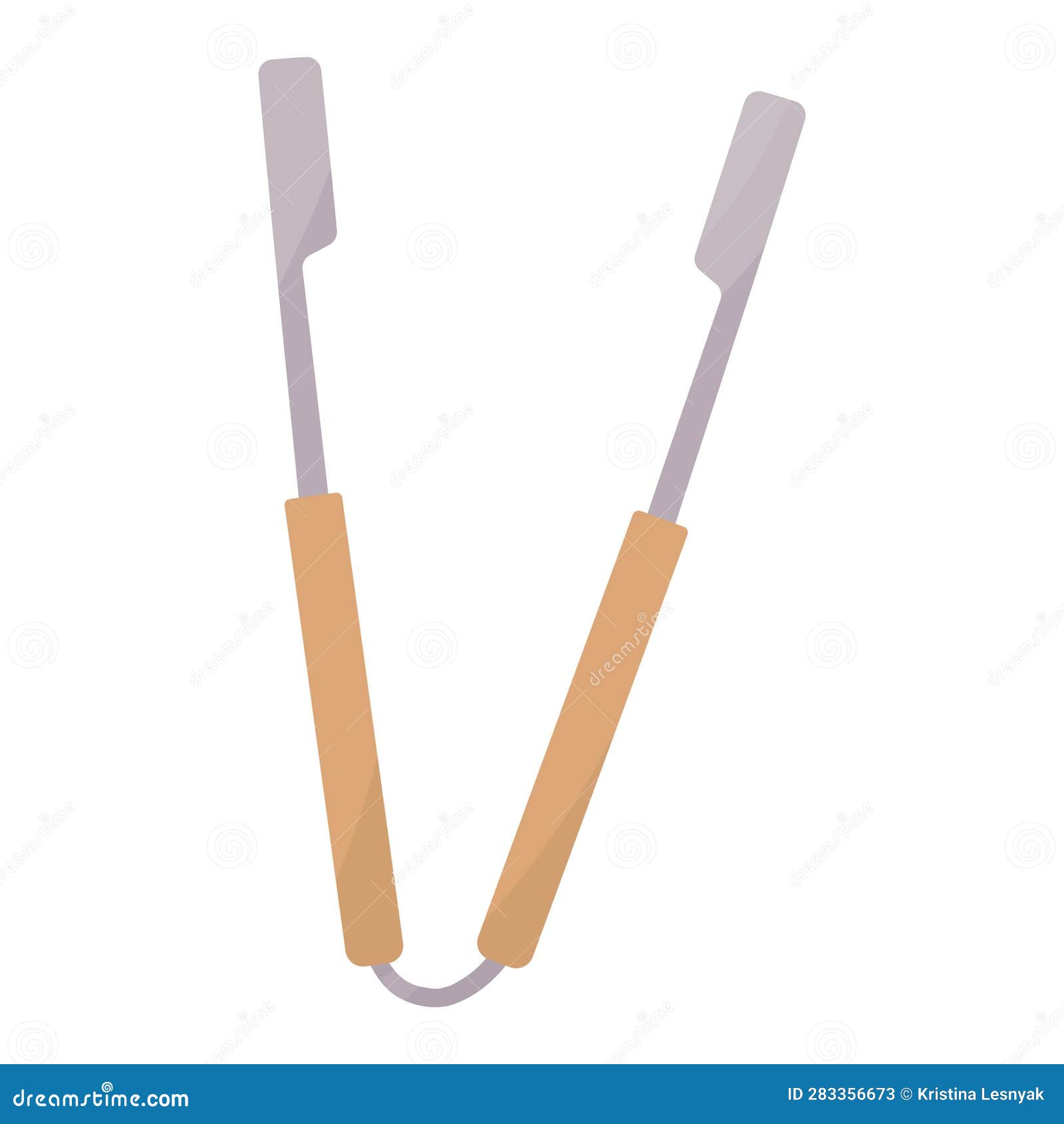 Kitchen Tongs Cook Metal Plastic Element Icon Stock Vector