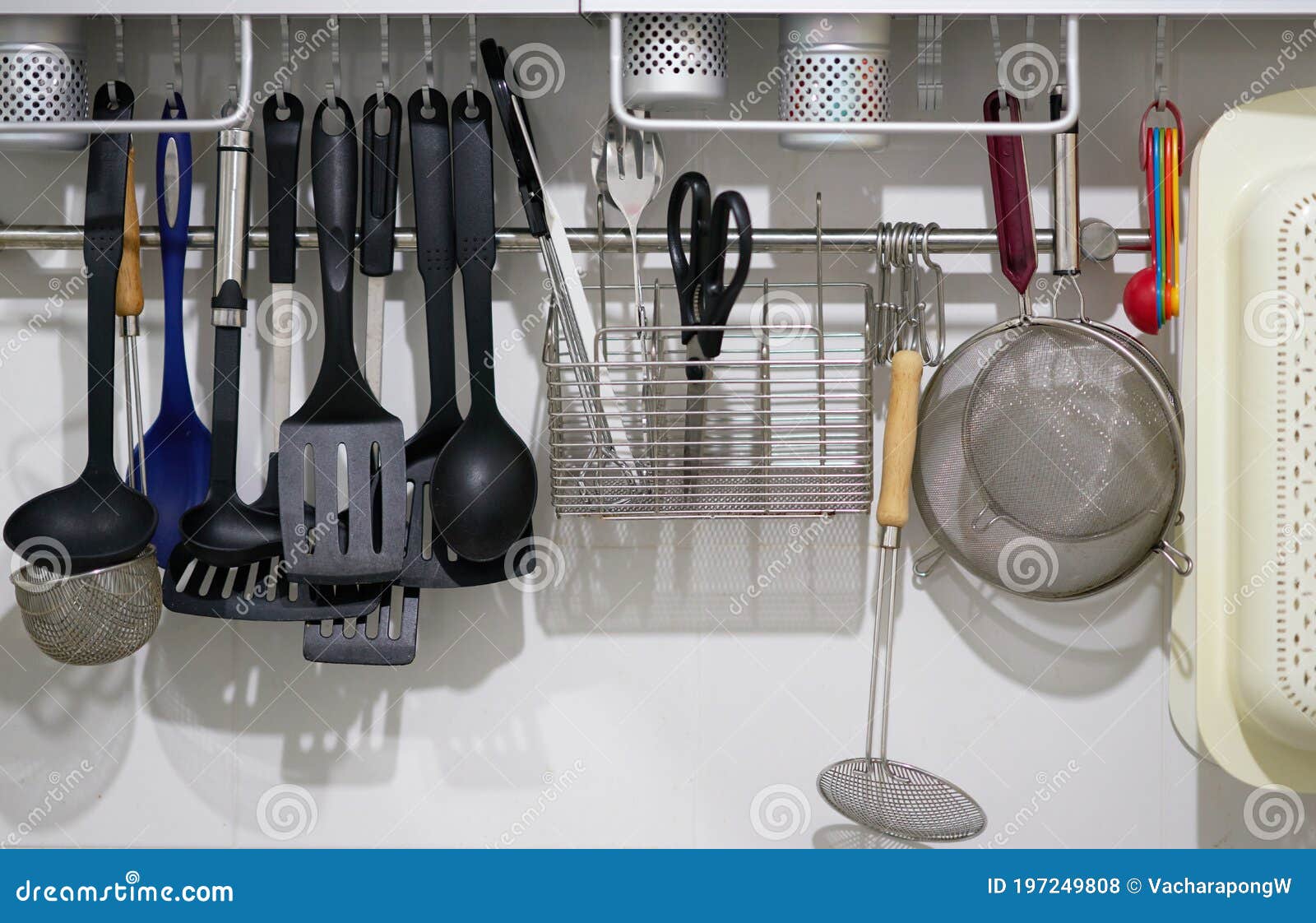 Kitchen Tool Hang on Rack for Cooking Activity Stock Photo Image of
