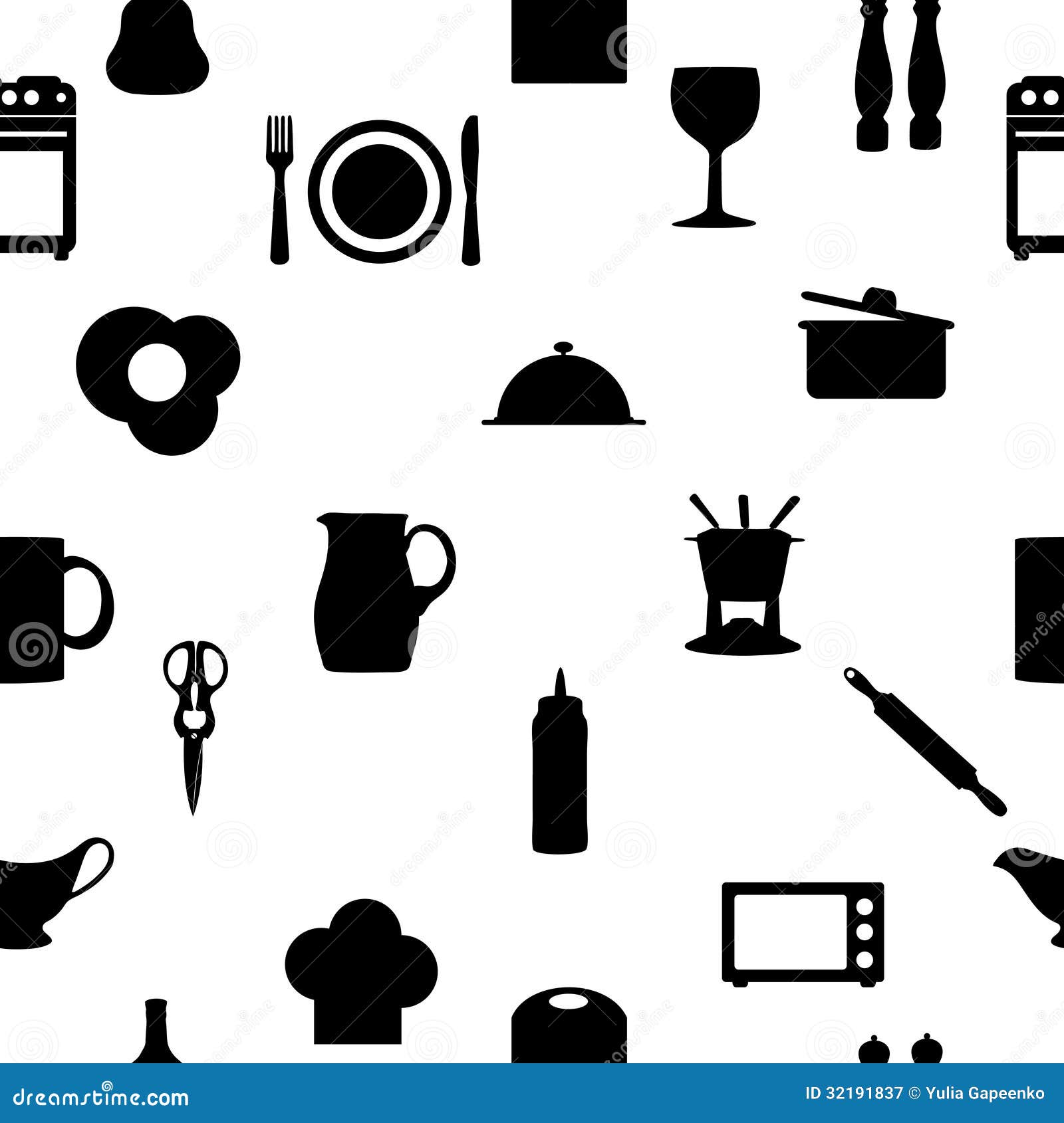 Kitchen Utensils Silhouette Vector Free kitchen tools icons silhouette seamless pattern royalty free stock Kitchen Utensils Silhouette Vector Free kitchen tools icons silhouette seamless pattern royalty free stock